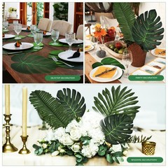 40Pcs Reusable Tropical Monstera Palm Leaves Artificial Plants for Decor