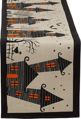 Halloween Party Tabletop Decor, Reusable & Machine Washable Cotton Fabric, Table