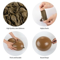 Dark Brown Balloons, 140pcs 18 12 10 5 Inch Different Sizes Pack Party Latex …