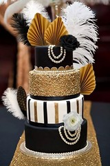 Feather Rose Gatsby Roaring 20s Prom Cake Decorations Topper Set