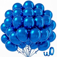 Awenztech Metallic Blue Balloons 12 inch, Chrome Blue Latex Balloons 50pcs Pa…