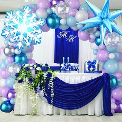 Snow Balloon Garland Arch Kit, Snowflake Pearl Blue Purple Metallic Purple Bl…