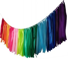 Pastel Rainbow Ribbon Garland 40 inches for Baby Shower, Birthday Party Decor…