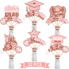 32 Pcs Graduation Party Decorations Graduation Centerpiece Sticks Congrats Grad