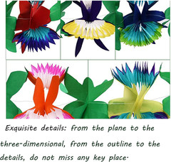 3PCS Tropical Flower Garland, 9.8ft Multicolor Tissue Paper Hibiscus Banner for