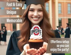 Ohio State University Cupcake Topper Party Supplies for Football, Birthday, G…