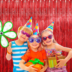 10 Pack Red Foil Fringe Curtain, Metallic Photo Booth Backdrop Tinsel Door Curta