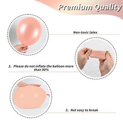 Rose Gold and Black Balloons Set, 12 inch Metallic Rose Gold Balloons Pearl R…