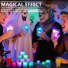 Liquid Activated LED Ice Cubes for Mojito Cocktails Drinks Multi-Color Changing