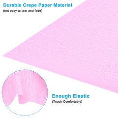 8.2ft Crepe Paper Roll, 2 Roll 20″ Width Paper Streamer Sheet, Pink