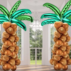 126 Pcs Palm Tree Balloons Inflatable Set, 16 Pcs Foil Palm Tree Leaves 110 P…