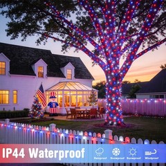 Versatile 250 LED Red White & Blue Lights – 91.5ft Connectable Costume Decor