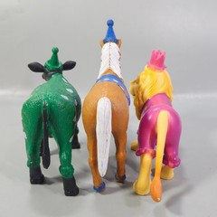 Ankyo Circus Party Animals Cake Toppers Horse Lion Cow Polka Dot 3 Figurine Lot