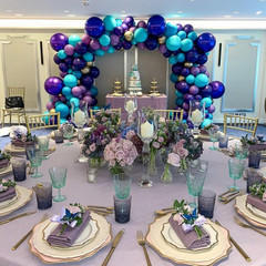 Black Purple Teal Blue Balloons,12 Inch Metallic Blue Purple Teal Blue Confetti