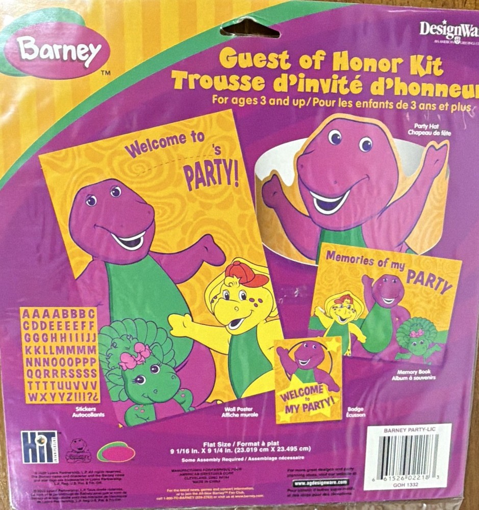 DesignWare Barney & Friends Guest of Honor Kit Party Decorations, Ages 5-12