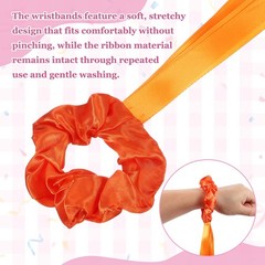 Rainbow Dance Ribbons, Wrist Streamers 6 Pcs & Orange