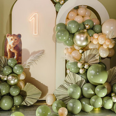 Sage Green Balloons 129Pcs Different Sizes 18 12 10 5 Inch, Olive Green Latex Ba