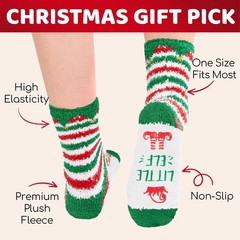 Christmas Gift Ideas for Girls – Secret Santa Socks, Fuzzy Elf Socks for 4-6 …
