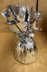 Silver Balloon Weights, Heavy Balloon Weight Pack of 12 Metallic Foil Weights