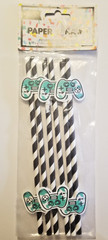 Video Gaming Party Paper Straws Game Controller 3 Packs of 6 Total of 18