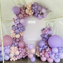 Double Stuffed Balloons Different Size 115Pcs 5/10/12/18″ Light Dusty Purple
