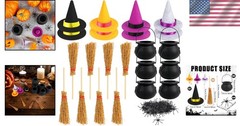 Enchanting 72-Piece Witch Party Kit: Cauldrons, Hats & Spiders for Halloween