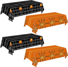 4 Pieces Basketball Tablecloth – Basketball Birthday Party Decorations Basketbal
