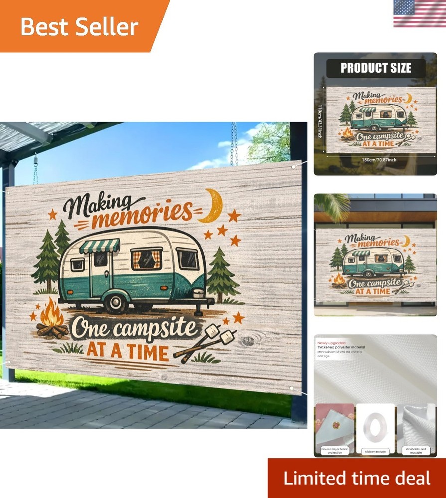 Polyester Retro Trailer Banner 71×43 – Perfect for Family Events & Parties