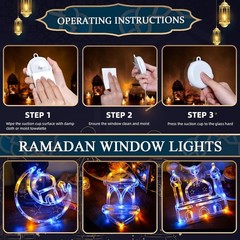Elegant Blue & Warm White LED Lanterns for Ramadan – 3 Pack with Timer Function