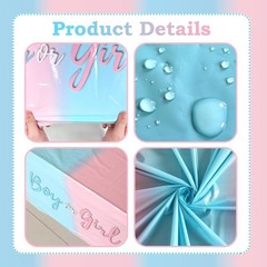 3PCS Plastic Gender Reveal Tablecloths,Gender Reveal Party Supplies Disposabl…