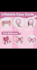 Bow Theme Decor Party Balloons, Light Pastel Pink Clear White Confetti Balloo…