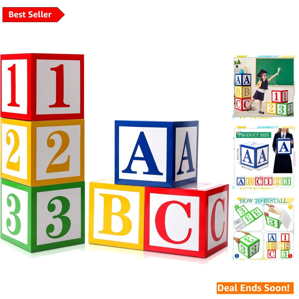ABC themed Party Balloon Boxes for Kids’ Events, 11.81 Inch, Bright Colors