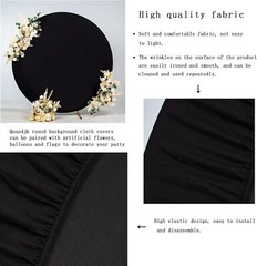 Round Backdrop Cover 7.5ft Wrinkle Free for Photography Wedding Birthday Party