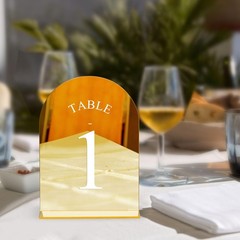 Joyit Arch Wedding Table Numbers 1-10 Stands 5 X 7 Acrylic Mirrored Gold Table