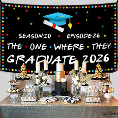 , The One Where They Graduate Backdrop 2026 – XtraLarge, 72×44 Inch | Graduation