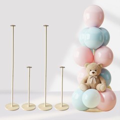 AerWo Wooden Balloon Stand Kit, 31.5 Inch 4 Pack Balloon Sticks with Base for…