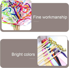 12 Piece Wands Wedding Streamers Fairy Sticks Ribbon Sticks with Bells