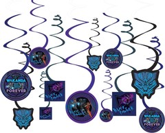 Black Panther Wakanda Forever Marvel Birthday Party Hanging Swirl Decorations