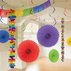 RAINBOW DELUXE ROOM DECORATING KIT (18pc) ~ Wedding Birthday Party Supplies