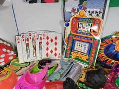Casino Game Night Decorations Chip Trays Visors Tablecloths, Banners Backdrop