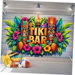 Hawaiian Party Decorations Tiki Bar Banner 71 x 43 Inch Tiki Party Tiki Bar#1