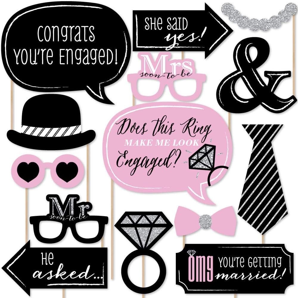 Engagement, You’re Getting Married – Engagement Photo Booth Props – Free Ship
