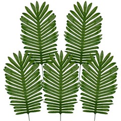 Palm Leaves Artificial Plants 23” Long Stem Tropical Hawaiian Greenery 5pcs Set