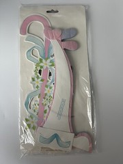 Parasol Pink & Blue Baby Shower Umbrella Art Tissue Decoration 1992 Beistle 22”