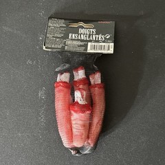 Scary Gory Simulation Severed Fake Bloody Fingers Hand Halloween Props Pack Of 5