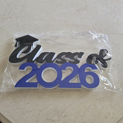 Class of 2026 Graduation Party Table Decoration Wood Sign Black Blue White