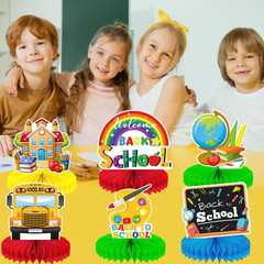 Back to School Decorations – 9PCS Honeycomb Centerpieces, Back to School Party D