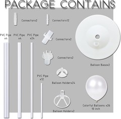 (2) 10″ Balloon Stand Table Kit w/LED Lights – Sticks & Bases Red Pink & Opaque