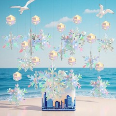 Christmas Hanging Snowflakes Decorations, Hanging Iridescent Snow Flakes for …