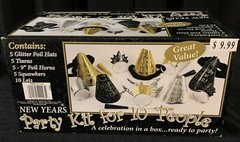 New Years GOLD/SILVER Party Kit For 10 People Hat Tiara Noise Maker Leis 30pc